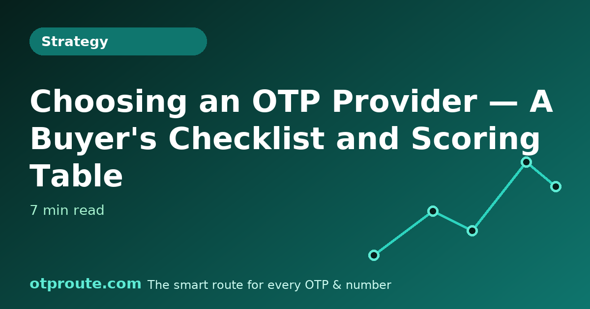 Choosing an OTP Provider — A Buyer's Checklist and Scoring Table